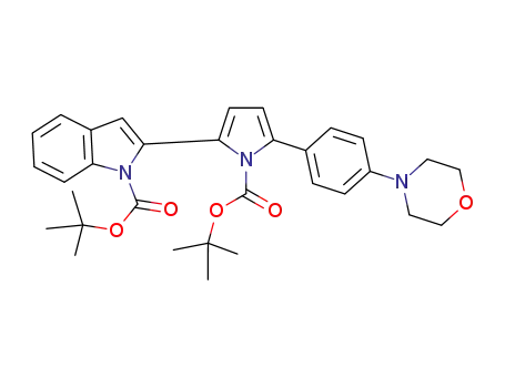 N-tert-butoxycarbonyl-2-[N-tert-butoxycarbonyl-2-(4-morpholinophenyl)-1H-pyrrol-5-yl]-1H-indole