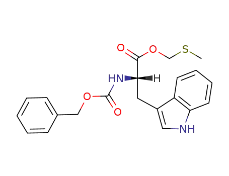 Molecular Structure of 72064-64-3 (L-Tryptophan, N-[(phenylmethoxy)carbonyl]-, (methylthio)methyl ester)