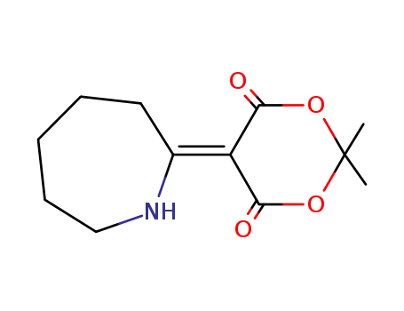 Molecular Structure of 70912-54-8 (2,2-DIMETHYL-5-(2-HEXAHYDROAZEPINYLIDENE)-1,3-DIOXAN-4,6-DIONE)