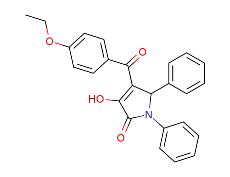 Molecular Structure of 108783-96-6 (2H-Pyrrol-2-one,
4-(4-ethoxybenzoyl)-1,5-dihydro-3-hydroxy-1,5-diphenyl-)