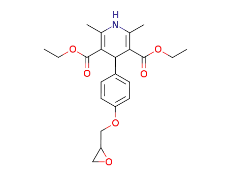 Molecular Structure of 58259-45-3 (2,6-Dimethyl-4-(4-oxiranylmethoxy-phenyl)-1,4-dihydro-pyridine-3,5-dicarboxylic acid diethyl ester)