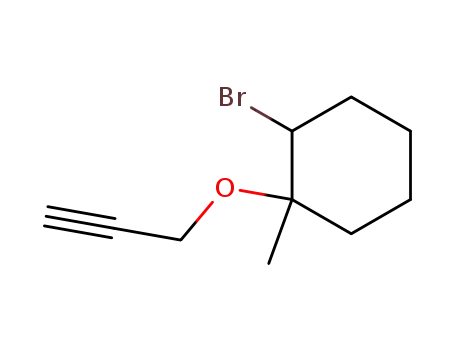 Molecular Structure of 118616-30-1 (2-Bromo-1-methyl-1-prop-2-ynyloxy-cyclohexane)
