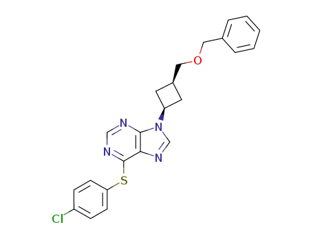 9-<cis-3-(benzyloxymethyl)cyclobutyl>-6-(4-chlorophenylsulfanyl)-9H-purine