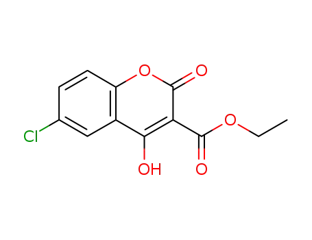 Molecular Structure of 14206-91-8 (ethyl 6-chloro-4-hydroxy-2-oxo-2H-chromene-3-carboxylate)