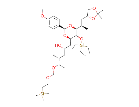 (2S,4R,5S)-1-[(2R,4R,5R,6S)-6-[(R)-2-((R)-2,2-Dimethyl-[1,3]dioxolan-4-yl)-1-methyl-ethyl]-2-(4-methoxy-phenyl)-5-triethylsilanyloxy-[1,3]dioxan-4-yl]-4-methyl-5-(2-trimethylsilanyl-ethoxymethoxy)-hexan-2-ol