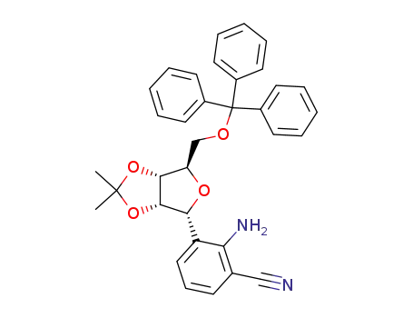 2-Amino-3-((3aS,4R,6R,6aR)-2,2-dimethyl-6-trityloxymethyl-tetrahydro-furo[3,4-d][1,3]dioxol-4-yl)-benzonitrile