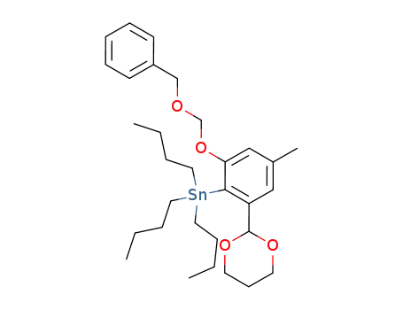 (2-(benzyloxymethoxy)-6-(1,3-dioxan-2-yl)-4-methylphenyl)tributylstannane