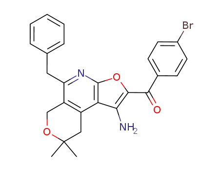 Methanone, (1-amino-8,9-dihydro-8,8-dimethyl-5-(phenylmethyl)-6H-furo(2,3-b)pyrano(4,3-d)pyridin-2-yl)(4-bromophenyl)-