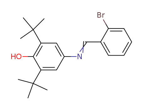 Molecular Structure of 190844-69-0 (4-{[1-(2-Bromo-phenyl)-meth-(E)-ylidene]-amino}-2,6-di-tert-butyl-phenol)
