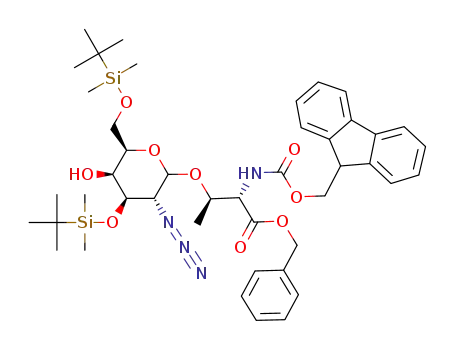 (2S,3R)-3-[(3R,4R,5S,6R)-3-Azido-4-(tert-butyl-dimethyl-silanyloxy)-6-(tert-butyl-dimethyl-silanyloxymethyl)-5-hydroxy-tetrahydro-pyran-2-yloxy]-2-(9H-fluoren-9-ylmethoxycarbonylamino)-butyric acid benzyl ester