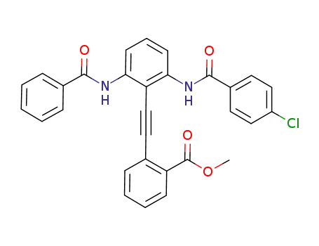 methyl 2-((2-(4-chlorobenzamido)-6-(benzamido)phenyl)ethynyl)benzoate