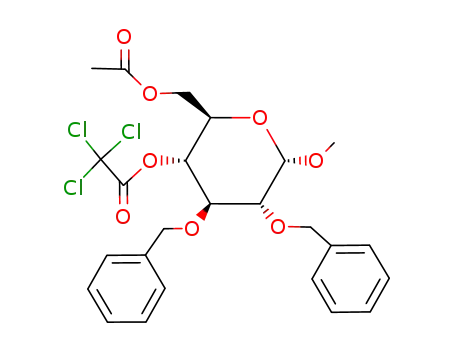 Molecular Structure of 79705-88-7 (Methyl-6-O-acetyl-2,3-di-O-benzyl-4-O-trichloracetyl-α-D-glucopyranosid)