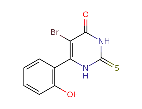 Molecular Structure of 89073-94-9 (4(1H)-Pyrimidinone, 5-bromo-2,3-dihydro-6-(2-hydroxyphenyl)-2-thioxo-)