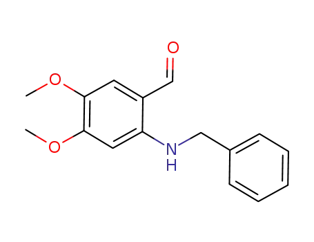 Molecular Structure of 1246775-64-3 (2-(benzylamino)-4,5-dimethoxybenzaldehyde)