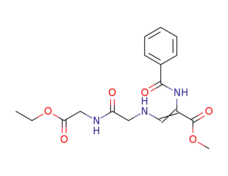 Molecular Structure of 188783-25-7 (Glycine, N-[2-(benzoylamino)-3-methoxy-3-oxo-1-propenyl]glycyl-, ethyl
ester)