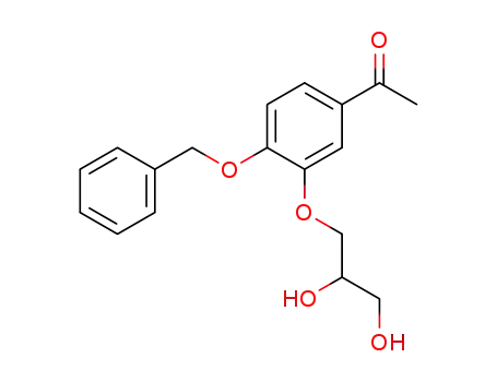 Molecular Structure of 63437-95-6 (Ethanone, 1-[3-(2,3-dihydroxypropoxy)-4-(phenylmethoxy)phenyl]-)