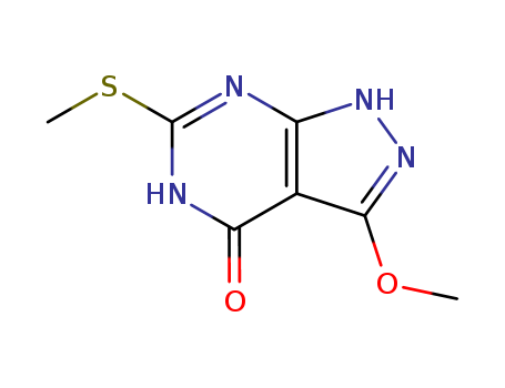 4H-Pyrazolo[3,4-d]pyrimidin-4-one, 1,5-dihydro-3-methoxy-6-(methylthio)-