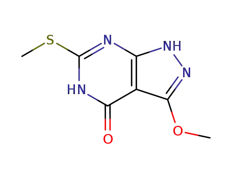 4H-Pyrazolo[3,4-d]pyrimidin-4-one, 1,5-dihydro-3-methoxy-6-(methylthio)-