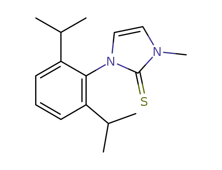 Molecular Structure of 1184635-07-1 (1,3-dihydro-1-[2,6-bis(1-methylethyl)phenyl]-3-methyl-2H-imidazol-2.thione)