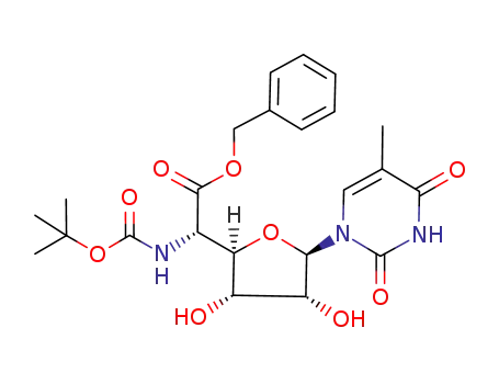 (S)-tert-Butoxycarbonylamino-[(2R,3S,4R,5R)-3,4-dihydroxy-5-(5-methyl-2,4-dioxo-3,4-dihydro-2H-pyrimidin-1-yl)-tetrahydro-furan-2-yl]-acetic acid benzyl ester