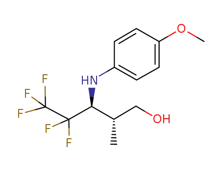 Molecular Structure of 1199944-71-2 ((2R,3S)-4,4,5,5,5-pentafluoro-3-(4-methoxyphenylamino)-2-methylpentan-1-ol)