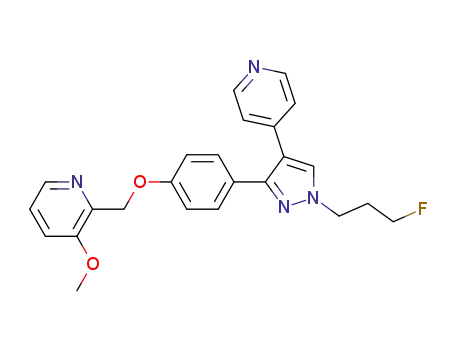 2-[4-[1-(3-fluoropropyl)-4-(4-pyridinyl)-1H-pyrazol-3-yl]phenoxymethyl]-3-methoxypyridine