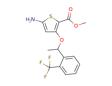 methyl (+/-)-5-amino-3-(1-(2-(trifluoromethyl)phenyl)ethoxy)thiophene-2-carboxylate