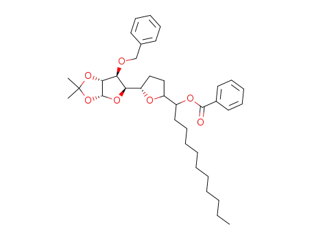 2',5-anhydro-3-O-benzyl-6-deoxy-1,2-O-isopropylidene-6-C-[3'S/3'R-benzoyloxy-2'S/2'R-hydroxy-tridecyl]-β-L-idofuranose