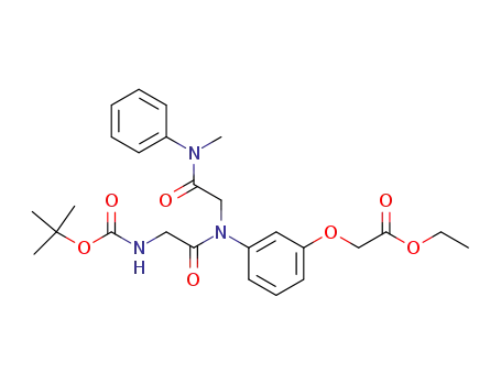 Molecular Structure of 205694-28-6 (ethyl 2-(3-{N-[2-(N-tert-butoxycarbonylamino)acetyl]-N-(N-methyl-N-phenylcarbamoylmethyl)amino}phenoxy)acetate)