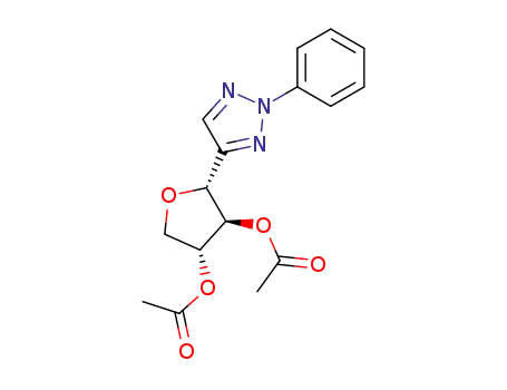 Molecular Structure of 79902-91-3 (4-(2,3-di-O-acetyl-α-D-threofuranosyl)-2-phenyl-2H-1,2,3-triazole)