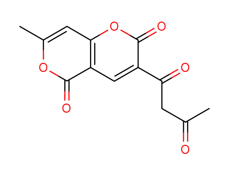 Molecular Structure of 156426-82-3 (3-acetoacetyl-7-methyl-2H,5H-pyrano[4,3-b]pyran-2,5-dione)