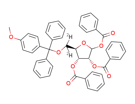 1,2,3-O-tribenzoyl-5,5-dideutero-5-O-(4-methoxyphenyldiphenylmethyl)-D-ribofuranose