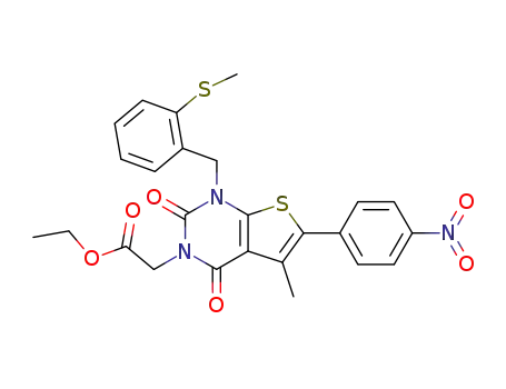 [5-methyl-1-(2-methylsulfanyl-benzyl)-6-(4-nitro-phenyl)-2,4-dioxo-1,4-dihydro-2<i>H</i>-thieno[2,3-<i>d</i>]pyrimidin-3-yl]-acetic acid ethyl ester