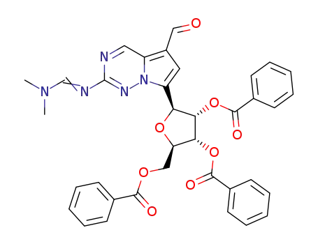2-(N,N-dimethylaminomethyleneamino)-5-formyl-7-(2,3,5-tri-O-benzoyl-β-D-ribofuranosyl)pyrrolo[2,1-f][1,2,4]triazine