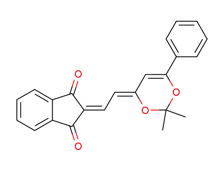 Molecular Structure of 239450-30-7 (2-[2-(2,2-dimethyl-6-phenyl-4H-1,3-dioxin-4-ylidene)ethylidene]-1H-indene-1,3(2H)-dione)