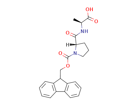 Molecular Structure of 144575-15-5 (L-Alanine, N-[1-[(9H-fluoren-9-ylmethoxy)carbonyl]-L-prolyl]-)