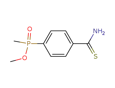 Molecular Structure of 402790-24-3 (Phosphinic acid, [4-(aminothioxomethyl)phenyl]methyl-, methyl ester)
