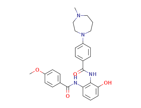 N-[2-Hydroxy-6-(4-methoxybenzamido)phenyl]-4-(4-methyl-1,4-diazepan-1-yl)benzamide