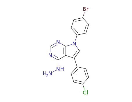 4H-Pyrrolo[2,3-d]pyrimidin-4-one,
7-(4-bromophenyl)-5-(4-chlorophenyl)-1,7-dihydro-, hydrazone