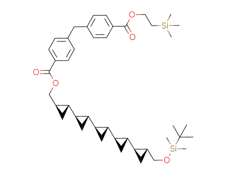 Molecular Structure of 335248-45-8 ((1R,3S,4R,6S,7R,9R,10S,12R,13S,15R)-15-[(t-butyldimethylsilyloxy)methyl]-1-quinquecyclopropanemethyl 2-(trimethylsilyl)ethyl 4,4'-methanediyl-dibenzoate)