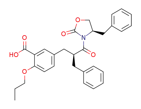 5-((S)-2-benzyl-3-((R)-4-benzyl-2-oxo-oxazolidin-3-yl)-3-oxopropyl)-2-propoxybenzoic acid