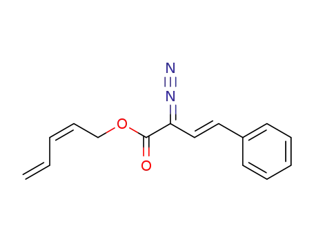 Molecular Structure of 255384-70-4 ((E)-2-Diazo-4-phenyl-but-3-enoic acid (Z)-penta-2,4-dienyl ester)