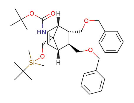 tert-butyl 5,6-bis(benzyloxymethyl)-7-((tert-butyldimethylsilyloxy)methyl)bicyclo[2.2.1]hept-2-en-7-ylcarbamate