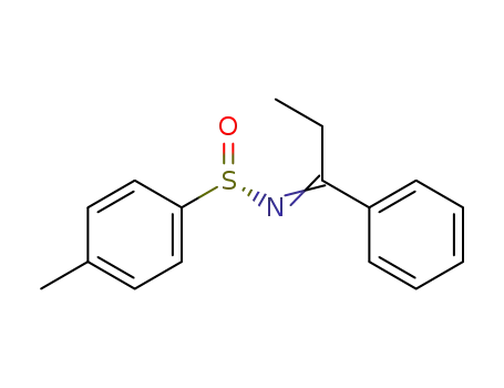 Molecular Structure of 65461-41-8 (Benzenesulfinamide, 4-methyl-N-(1-phenylpropylidene)-, (S)-)