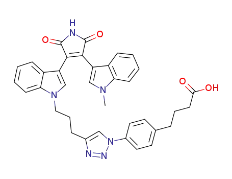4-(4-(4-(3-(3-(4-(1-methyl-1H-indol-3-yl)-2,5-dioxo-2,5-dihydro-1H-pyrrol-3-yl)-indol-1-yl)-propyl)-(1,2,3)triazol-1-yl)-phenyl)-butyric acid