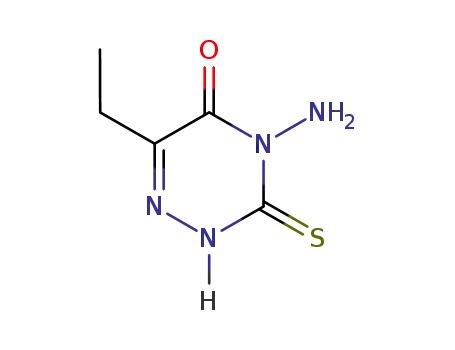 Molecular Structure of 22278-76-8 (1,2,4-Triazin-5(2H)-one, 4-amino-6-ethyl-3,4-dihydro-3-thioxo-)