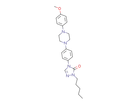 Molecular Structure of 1339803-76-7 (4-(4-(4-(4-methoxyphenyl)piperazin-1-yl)phenyl)-1-pentyl-1H-1,2,4-triazol-5(4H)-one)