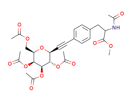 N-acetyl 4-C-(3,7-anhydro-4,5,6,8-tetra-O-acetyl-1,1,2,2-tetradehydro-1,2-D-glycero-D-mannooctityl)-DL-phenylalanine methyl ester