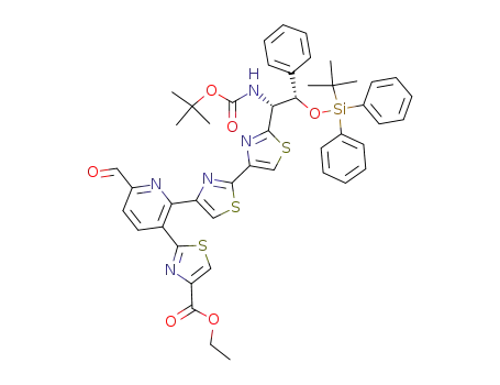 2-(2-{2'-[1-<i>tert</i>-butoxycarbonylamino-2-(<i>tert</i>-butyl-diphenyl-silanyloxy)-2-phenyl-ethyl]-[2,4']bithiazolyl-4-yl}-6-formyl-pyridin-3-yl)-thiazole-4-carboxylic acid ethyl ester