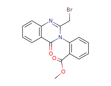 Molecular Structure of 61554-52-7 (Benzoic acid, 2-[2-(bromomethyl)-4-oxo-3(4H)-quinazolinyl]-, methyl
ester)